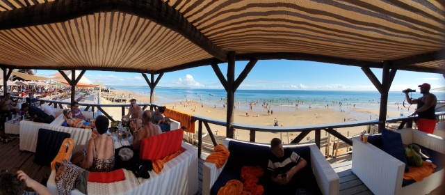 Die uitsig oor Portugese Eiland vanaf die MSC Strand Klub