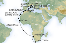 Kaapstad na Italie Posisionele Vaart