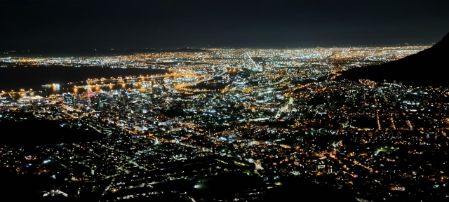 Cape Town city at night, from Lions Head